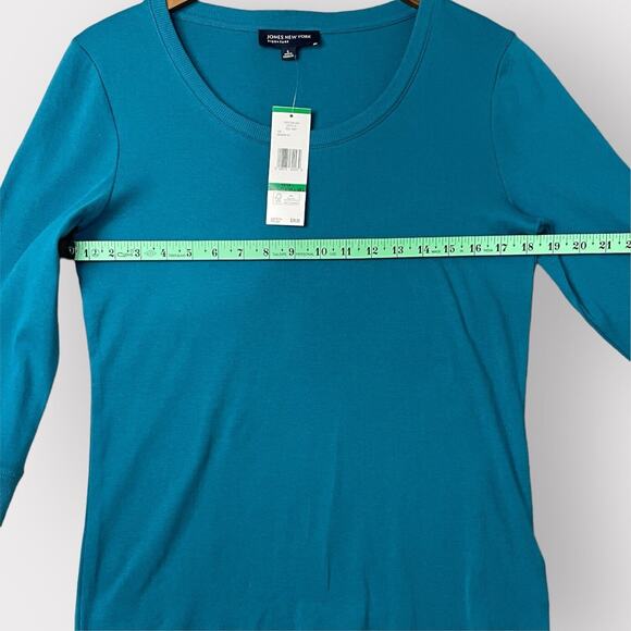 Jones New York Women's Green Pullover Scoop Neck 3/4 Sleeve Sweater shirt SZ/L - Picture 6 of 16